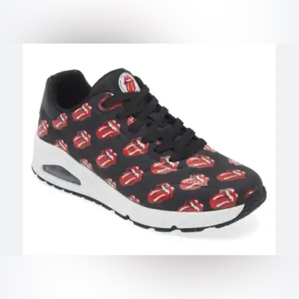 Rolling Stones Skechers Black Sneakers with classic stones mouth! Size 11 NWOT! - Picture 3 of 12